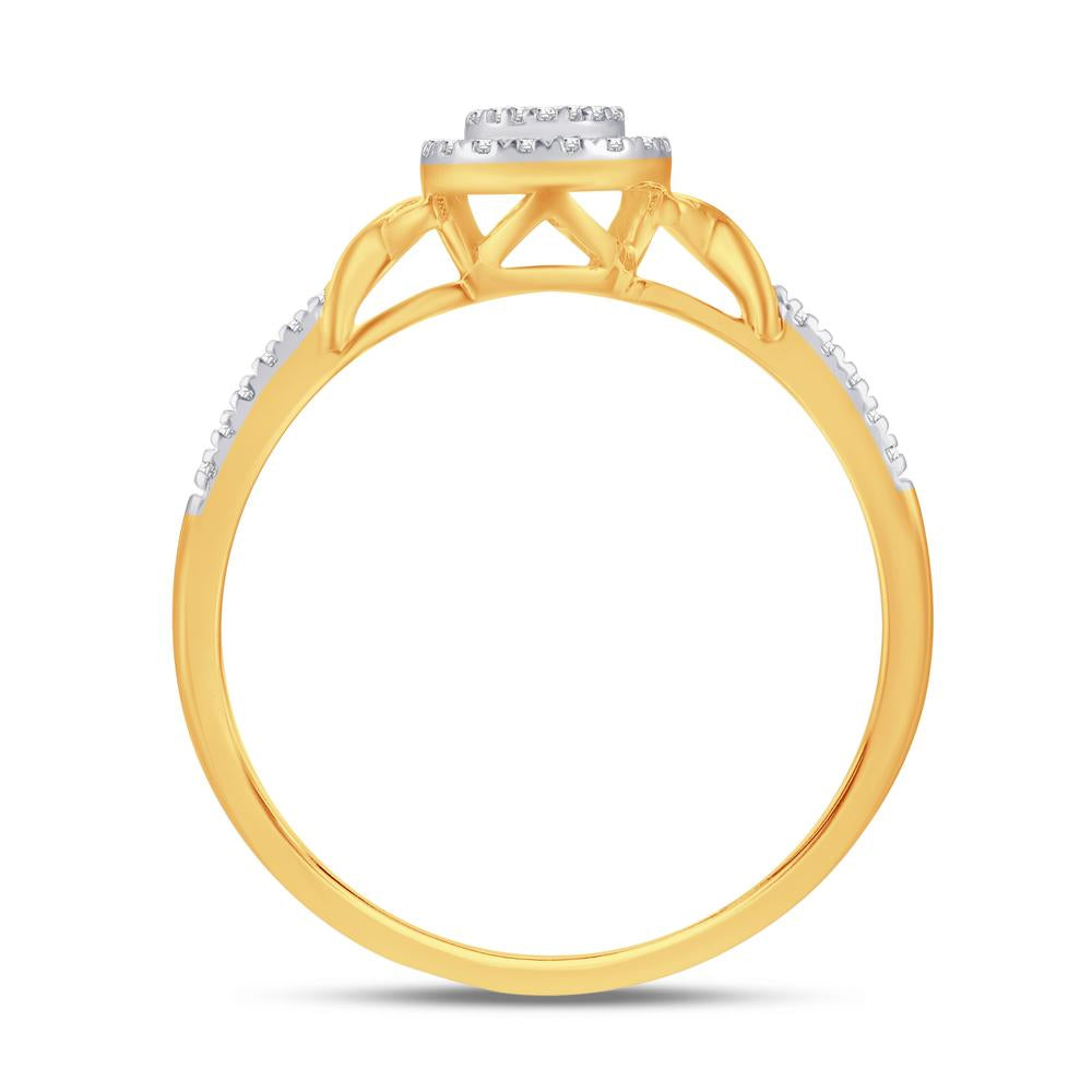 10 Karat Yellow Gold 0.11 Carat Diamonds Pear Ladies Ring-0224014-YG
