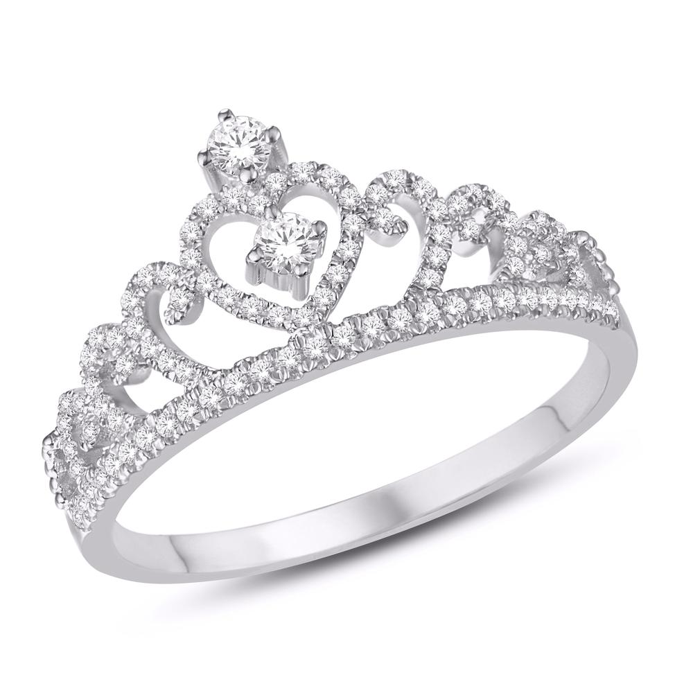 10 Karat White Gold 0.17 Carat Diamonds Round Ladies Ring-0225674-WG