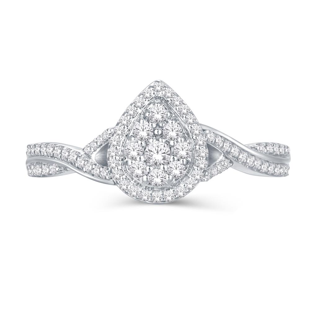 10 Karat White Gold 0.25 Carat Diamonds Pear Ladies Ring-0226282-WG