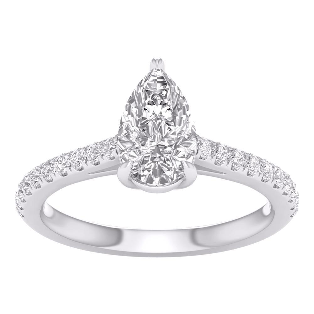 14 Karat White Gold 1.25 Carat Diamonds(1.00 CTR) Lab Grown Diamond Pear Ladies Ring-0227993-WG