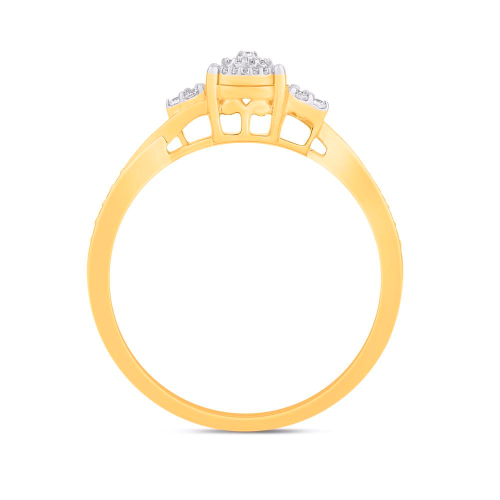10 Karat Yellow Gold 0.15 Carat Diamonds Round Ladies Ring-0229959-YG