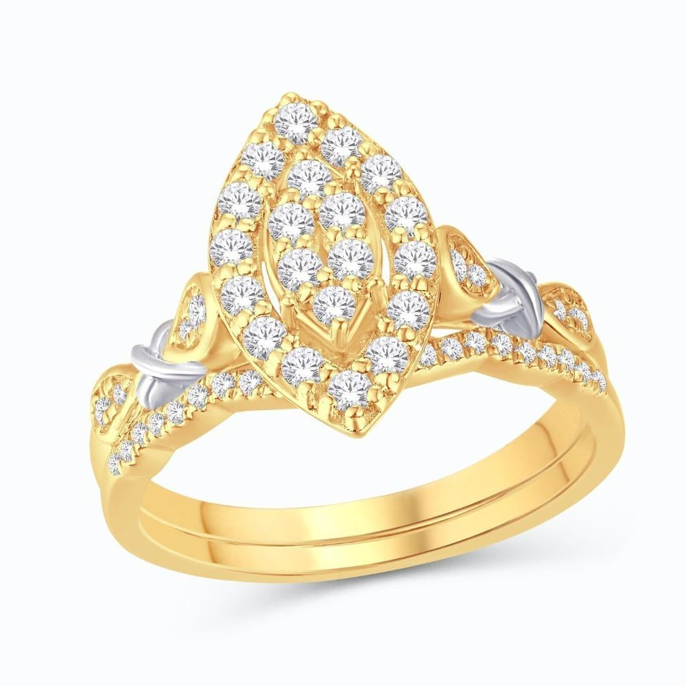 10 Karat Yellow Gold 0.50 Carat Diamonds Marquise Bridal Ring-0525871-YG
