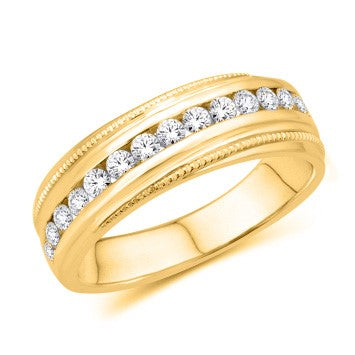10 Karat Yellow Gold 0.75 Carat Diamonds Men's Band-0625080-YG