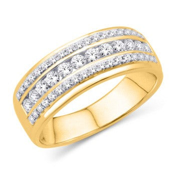 10 Karat Yellow Gold 1.00 Carat Diamonds Classic Men's Band-0625829-YG
