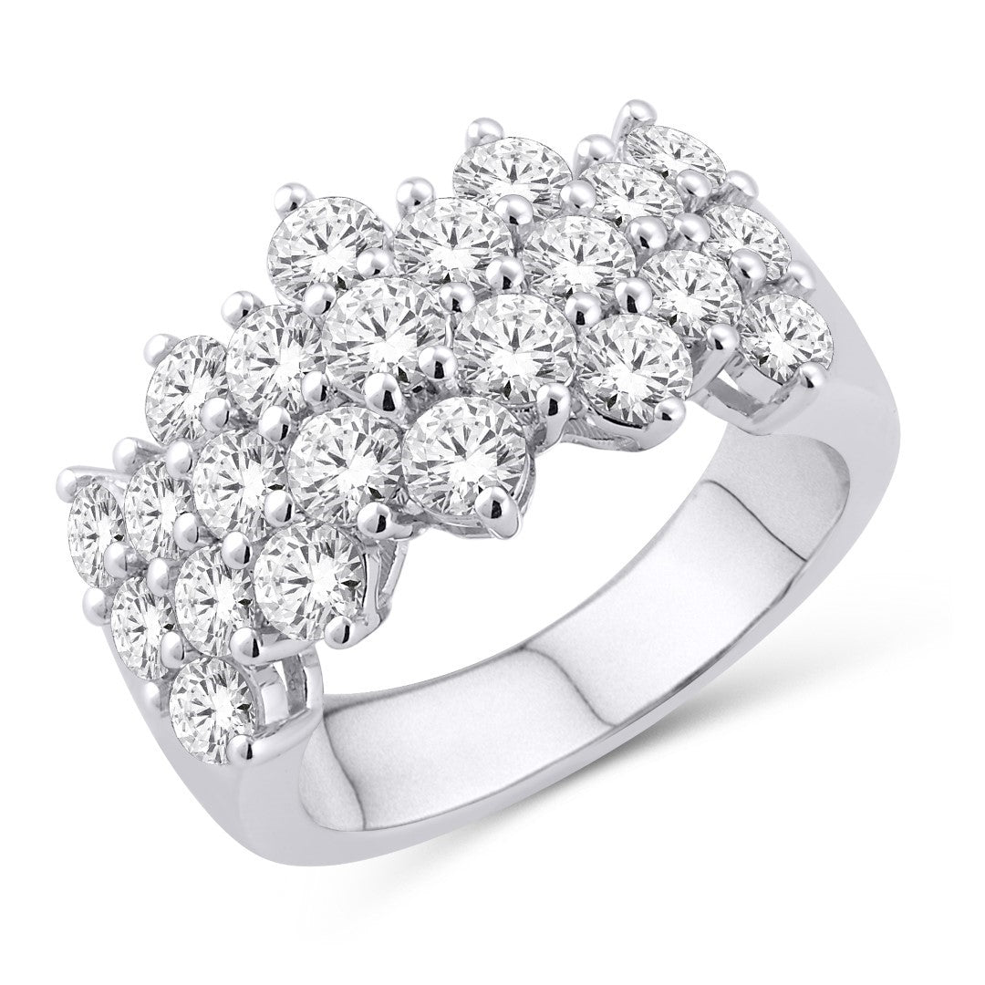 14 Karat White Gold 3.00 Carat Diamonds Classic Ladies Band-0725251-WG