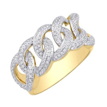 10 Karat Yellow Gold 0.65 Carat Diamonds Cuban Link HipHop Pendant-1029156-YG