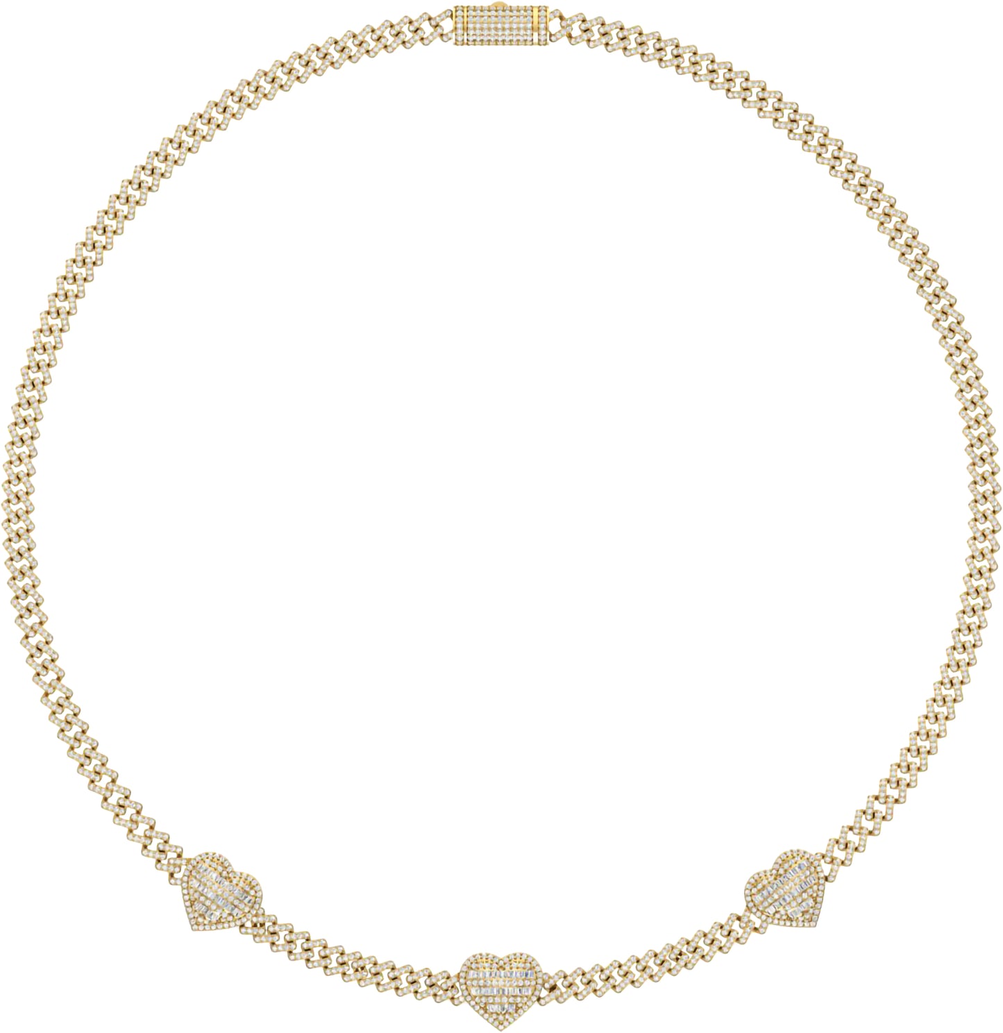 10 Karat Yellow Gold 6.91 Carat Diamonds Heart Necklace-1430009-YG