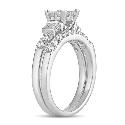 14K 1.00CT Princess Cut Diamond Bridal Ring