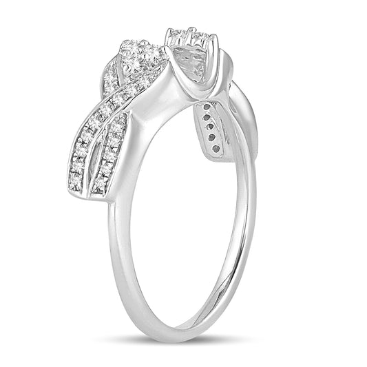 14K 0.25CT DIAMOND RING GUARD.