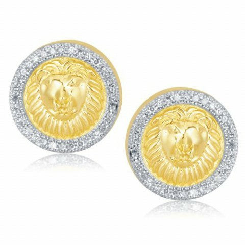 10K 0.20CT D-EARRINGS "LION HEAD"