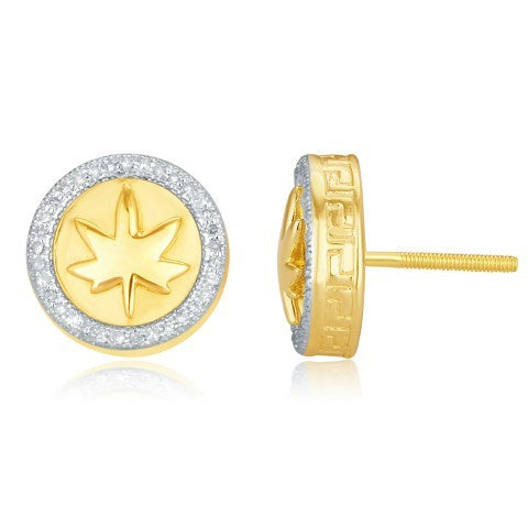 10K 0.20CT D-EARRINGS "LEAF"
