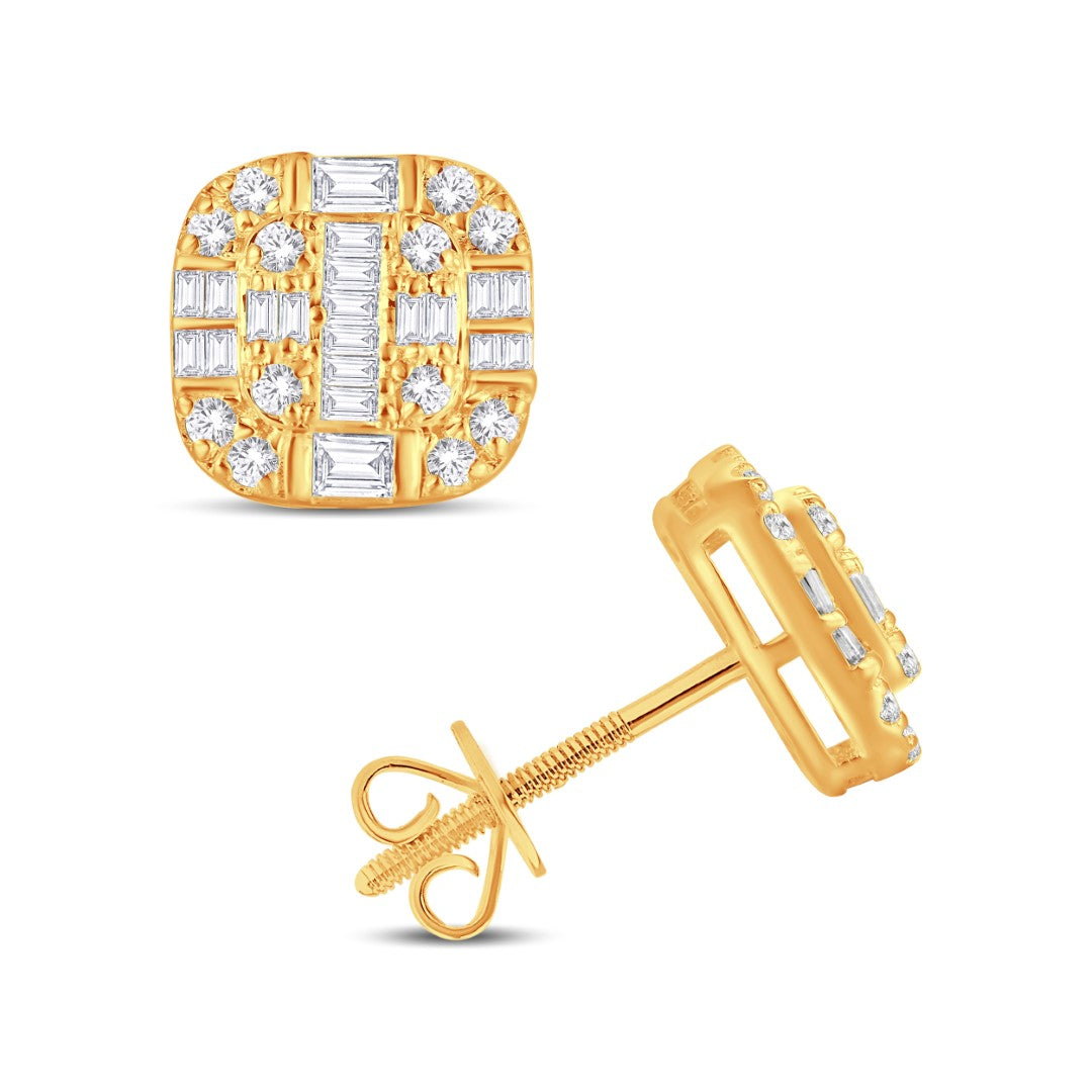 10 Karat White Gold 0.73 Carat Diamonds Cushion Earrings-0125721-WG
