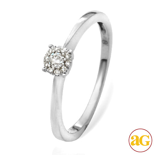 14KW 0.15CTW DIAMOND SOLITAIRE FLEUR HEAD PROMISE