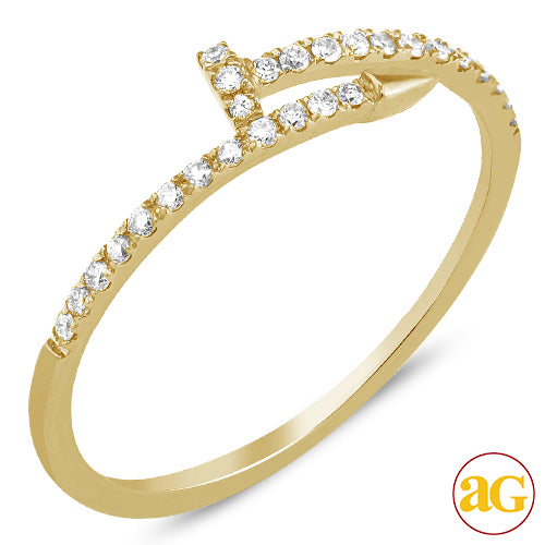 14KY 0.20CTW DIAMOND DESIGNER "NAIL" RING