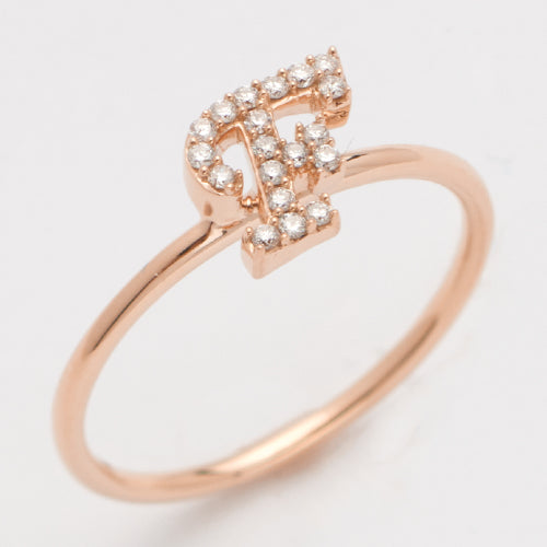 14KR 0.10CTW DIAMOND SMALL INITIAL RING