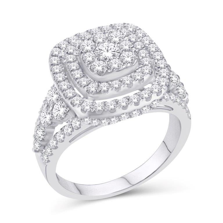 10 Karat Rose Gold 1.98 Carat Diamonds Cushion Ladies Ring-0226951-RG