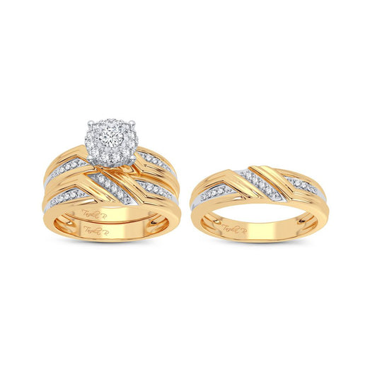 14K 0.43CT Diamond Trio Set