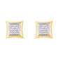 10 Karat Yellow Gold 0.33 Carat Diamonds Square Earrings-0124205-YG