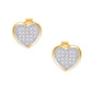 10 Karat Yellow Gold 0.10 Carat Diamonds Heart Earrings-0124302-YG