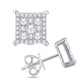 10 Karat White Gold 0.49 Carat Diamonds Square Earrings-0125980-WG