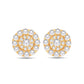 10 Karat All Yellow Gold 0.50 Carat Diamonds Circle Cluster Halo Earrings-0125991-ALY