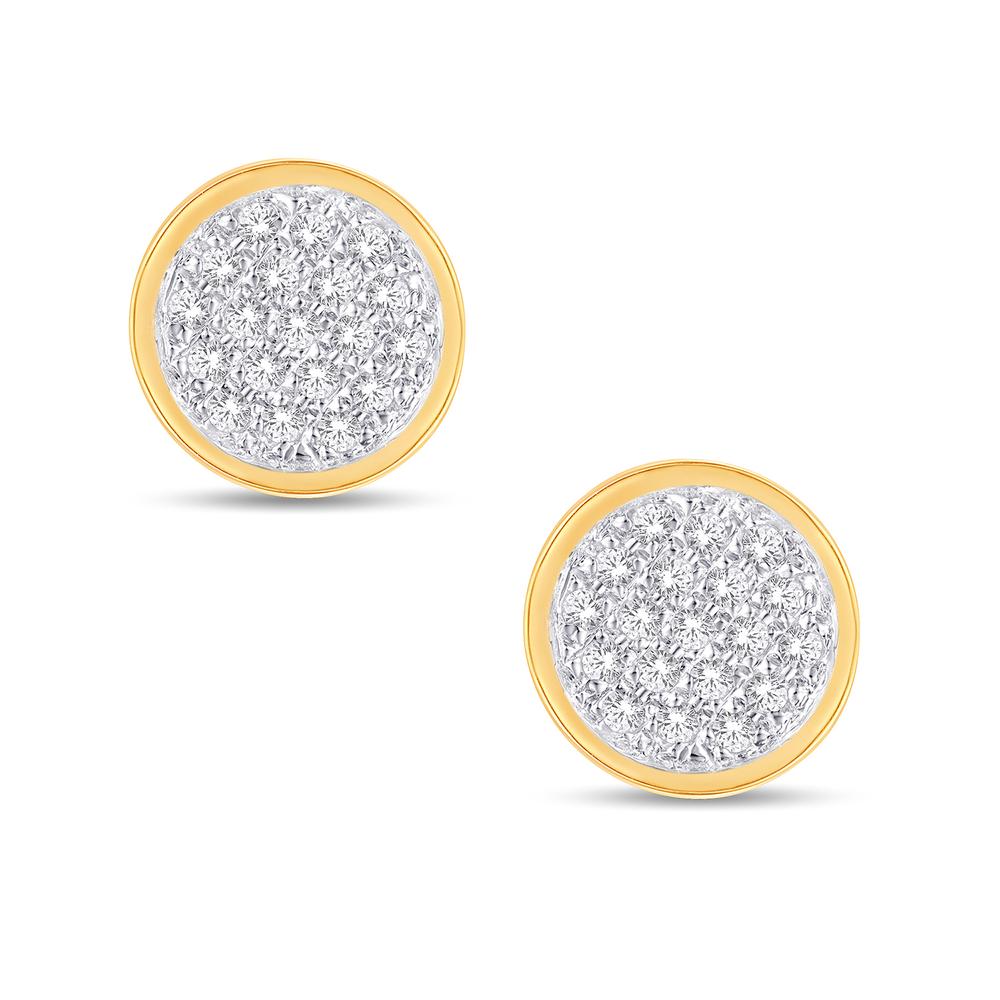 10 Karat Yellow Gold 0.10 Carat Diamonds Round Earrings-0126032-YG