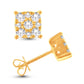 10 Karat All Yellow Gold 0.47 Carat Diamonds Cushion Earrings-0128032-ALY