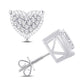 10 Karat White Gold 0.12 Carat Diamonds Heart Earrings-0128053-WG