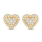 14 Karat All Yellow Gold 0.50 Carat Diamonds Heart Earrings-0128078-ALY