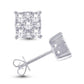 14 Karat White Gold 0.47 Carat Diamonds Cushion Earrings-0128093-WG