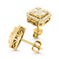 10 Karat Yellow Gold 0.50 Carat Diamonds Square Earrings-0130016-YG