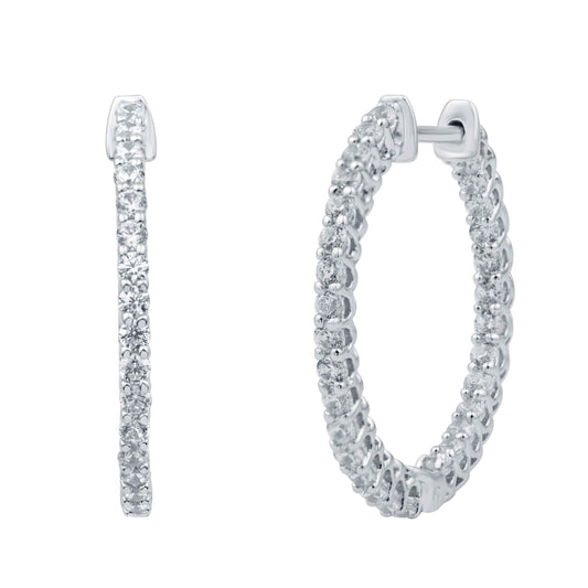 14 Karat All Yellow Gold 0.97 Carat Diamonds Classic Hoops-0132162-ALY