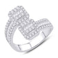 14 Karat White Gold 1.05 Carat Diamonds Bypass Ladies Ring-0224001-WG