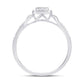 10 Karat White Gold 0.12 Carat Diamonds Cushion Ladies Ring-0224012-WG