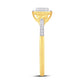 10 Karat Yellow Gold 0.12 Carat Diamonds Cushion Ladies Ring-0224012-YG