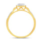 10 Karat Yellow Gold 0.12 Carat Diamonds Cushion Ladies Ring-0224012-YG