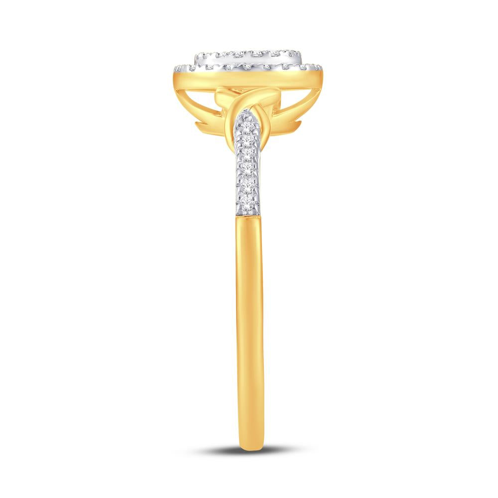 10 Karat Yellow Gold 0.13 Carat Diamonds Oval Ladies Ring-0224013-YG