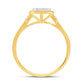 10 Karat Yellow Gold 0.12 Carat Diamonds Cushion Ladies Ring-0224018-YG