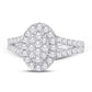 10 Karat White Gold 0.99 Carat Diamonds Oval Ladies Ring-0224026-WG
