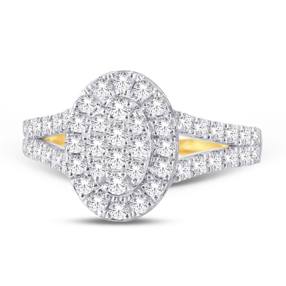 10 Karat Yellow Gold 0.99 Carat Diamonds Oval Ladies Ring-0224026-YG
