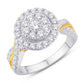 10 Karat Two-tone (White and Yellow) Gold 0.47 Carat Diamonds Round Ladies Ring-0224029-WY