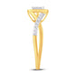 10 Karat Yellow Gold 0.14 Carat Diamonds Square Ladies Ring-0224037-YG