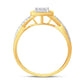 10 Karat Yellow Gold 0.14 Carat Diamonds Square Ladies Ring-0224037-YG