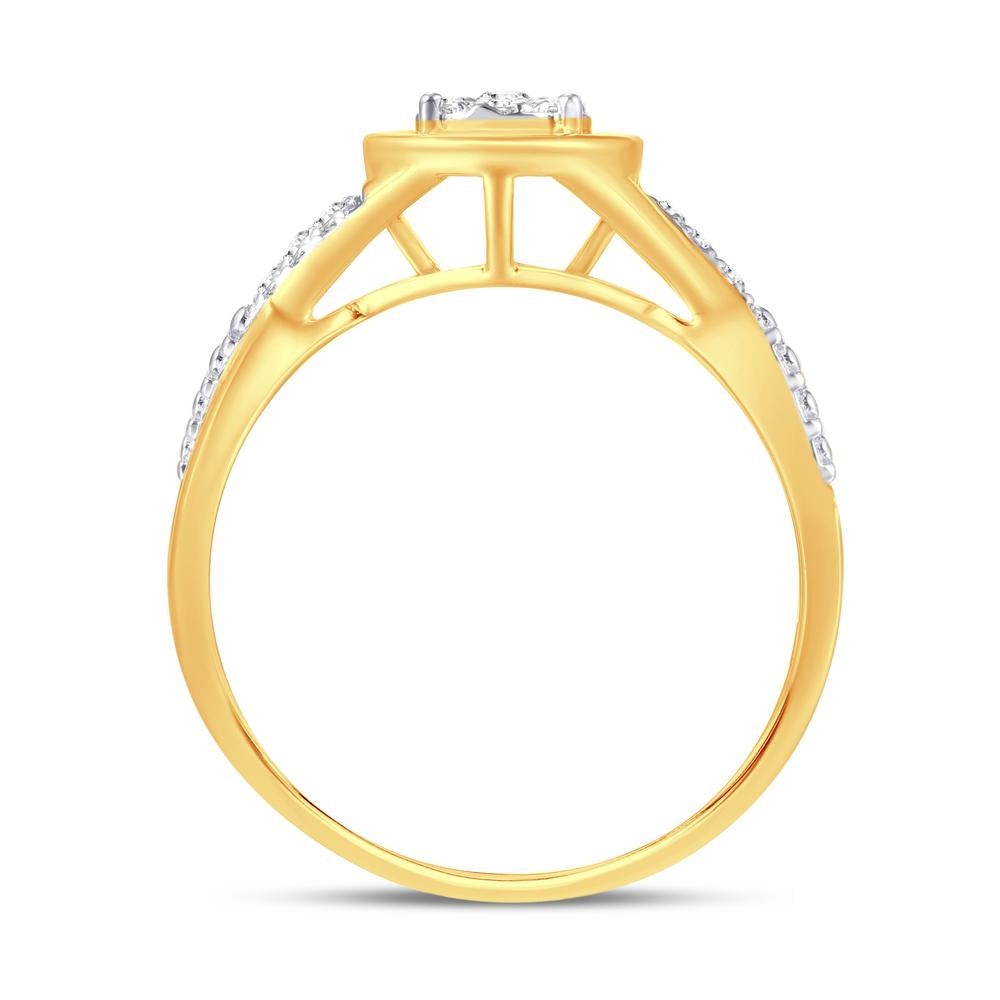 10 Karat Yellow Gold 0.13 Carat Diamonds Round Ladies Ring-0224038-YG