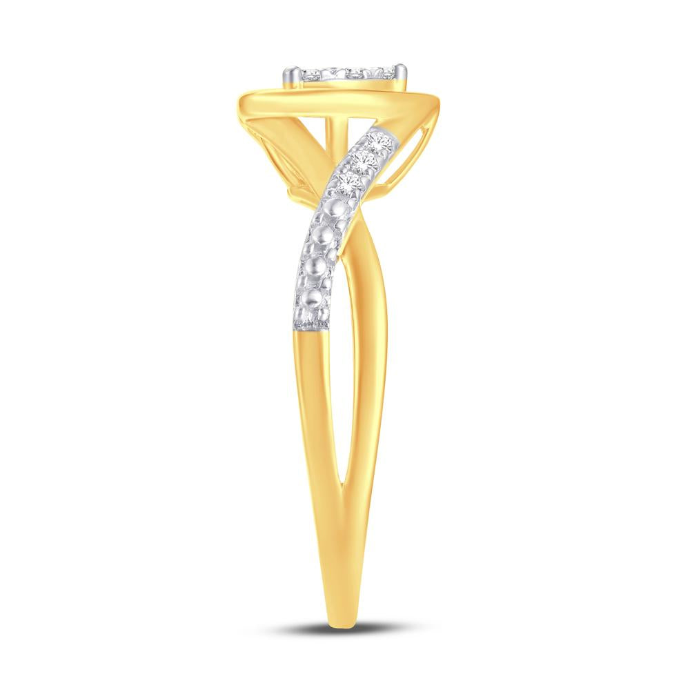 10 Karat Yellow Gold 0.12 Carat Diamonds Heart Ladies Ring-0224039-YG