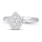 10 Karat White Gold 0.24 Carat Diamonds Pear Ladies Ring-0224045-WG