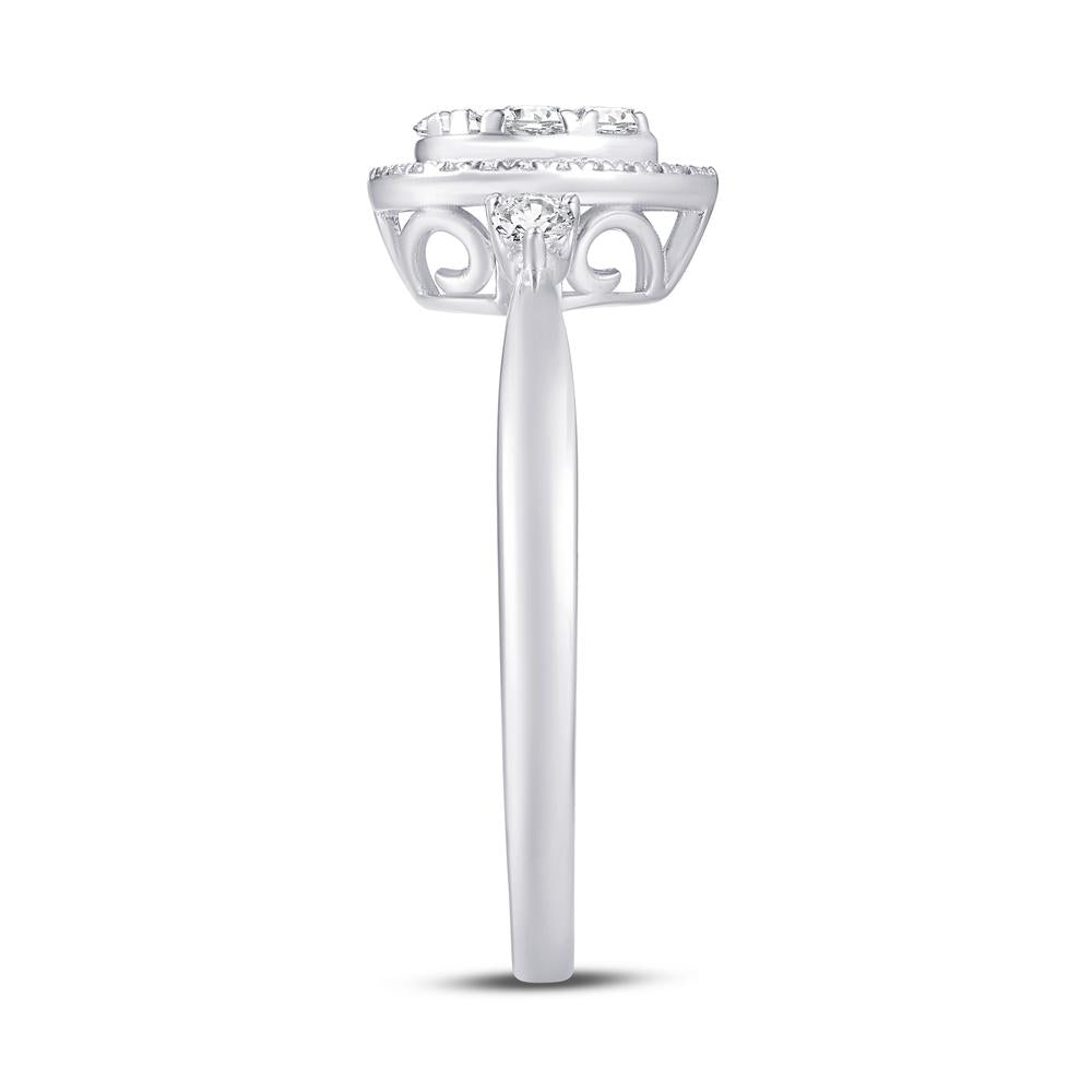 10 Karat White Gold 0.24 Carat Diamonds Pear Ladies Ring-0224045-WG
