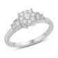14 Karat White Gold 0.46 Carat Diamonds Round Ladies Ring-0225407-WG