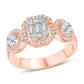 14 Karat Rose Gold 0.48 Carat Diamonds Cushion Ladies Ring-0225430-RG