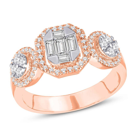 14 Karat Rose Gold 0.48 Carat Diamonds Cushion Ladies Ring-0225430-RG